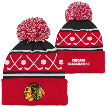 Chicago Blackhawks dječja zimska kapa Face-Off Cuff Pom