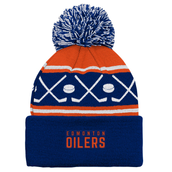 Edmonton Oilers dječja zimska kapa Face-Off Cuff Pom