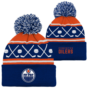 Edmonton Oilers dječja zimska kapa Face-Off Cuff Pom