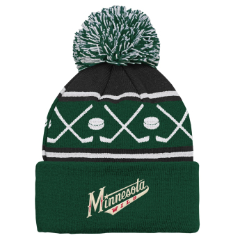 Minnesota Wild dječja zimska kapa Face-Off Cuff Pom