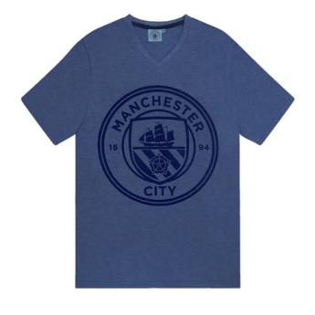 Manchester City muška pidžama Short Blue Marl