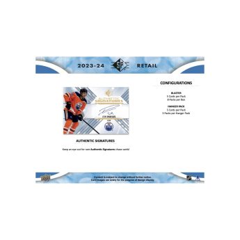 NHL boxovi NHL hokejske karte 2023-24 Upper Deck SP Hockey Blaster Box