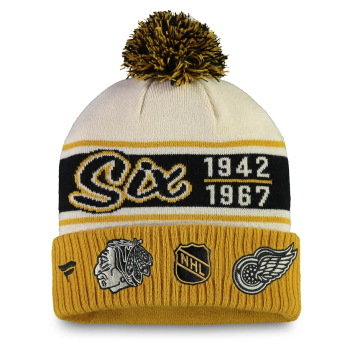Hokejaške reprezentacije zimske kape Original 6 Refresh Cuffed Knit Hat with Pom - Tan