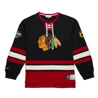 Chicago Blackhawks muška majica Heritage Lace-Up Crew Vintage Logo