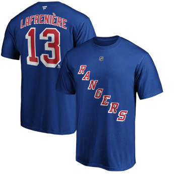 New York Rangers muška majica Alexis Lafrenière #13 Stack Logo Name & Number