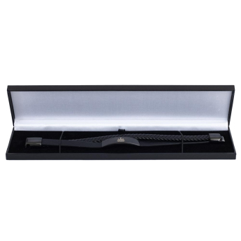Newcastle United kožna narukvica Black IP Leather Bracelet