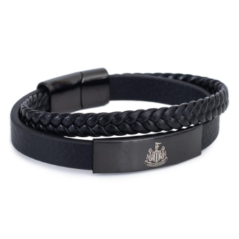 Newcastle United kožna narukvica Black IP Leather Bracelet