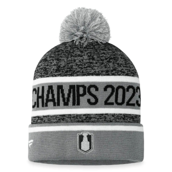 Vegas Golden Knights zimske kape 2023 Stanley Cup Champions Cuffed Knit Hat with Pom grey