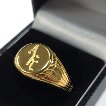 FC Arsenal prsten 18ct Gold Plated on Silver Signet Ring - Q