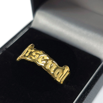 FC Arsenal prsten 18ct Gold Plated on Silver Text Ring - T