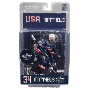 Hokejaške reprezentacije figurica Auston Matthews #34  Face-Off Team USA 7” Figure SportsPicks
