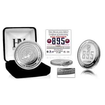 Washington Capitals kolekcionarski novčić Alex Ovechkin #8 The GR8 Chase Scorer 39mm Silver Coin