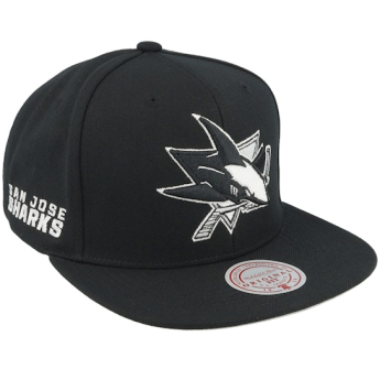 San Jose Sharks šilterica ravnog oboda Evergreen Black White Snapback