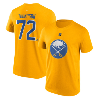 Buffalo Sabres muška majica Tage Thompson #72 Stack Logo Name & Number yellow