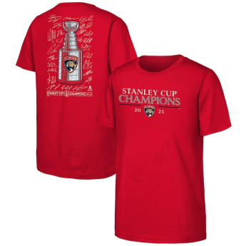 Florida Panthers dječja majica 2025 Stanley Cup Champions Signature Roster red