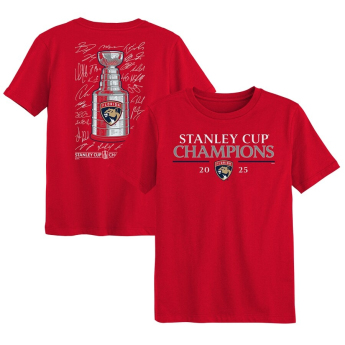 Florida Panthers dječja majica 2025 Stanley Cup Champions Signature Roster red