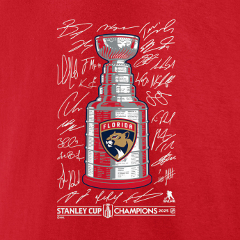 Florida Panthers muška majica 2025 Stanley Cup Champions Signature Roster red