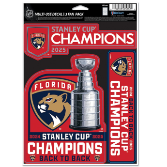 Florida Panthers set naljepnica 2025 Stanley Cup Champions 3-Pack Fan