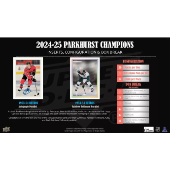 NHL boxovi NHL hokejske karte 2024-25 Upper Deck Parkhurst Champions Hockey Hobby box