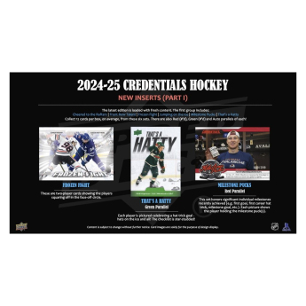 NHL boxovi NHL hokejske karte 2024-2025 Upper Deck Credentials Hobby Box