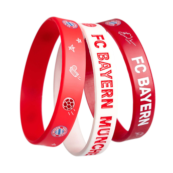 Bayern München Paket od 3 gumene narukvice KIDS red white