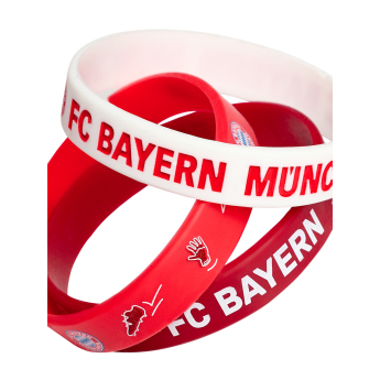Bayern München Paket od 3 gumene narukvice KIDS red white