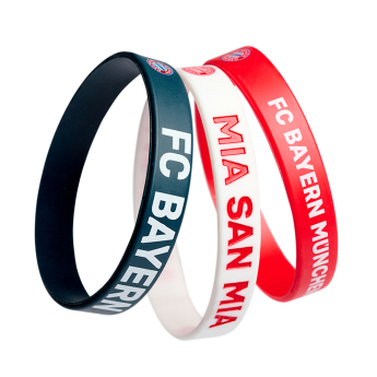 Bayern München Paket od 3 gumene narukvice blue red white