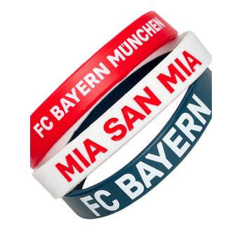 Bayern München Paket od 3 gumene narukvice blue red white