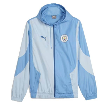 Manchester City muška jakna s kapuljačom Pre-Match blue