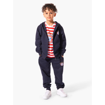 Bayern München dječja majica s kapuljačom Hooded Zip navy