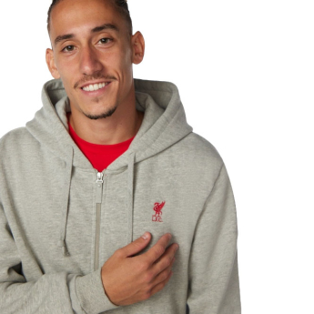 FC Liverpool muška majica s kapuljačom Zip Through grey