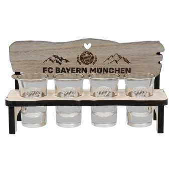 Bayern Mnichov panák štamprle stand with motifs 4 pack