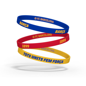 FC Barcelona dječja gumena narukvica 3pack Tricolor