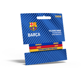 FC Barcelona dječja gumena narukvica 3pack Tricolor