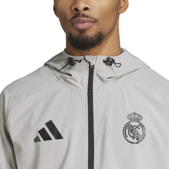 Real Madrid muška jakna s kapuljačom Vis Tech Travel grey