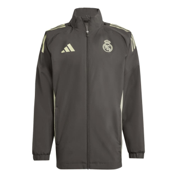 Real Madrid muška jakna s kapuljačom Allweather grey