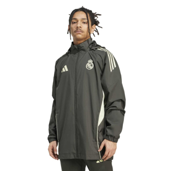 Real Madrid muška jakna s kapuljačom Allweather grey