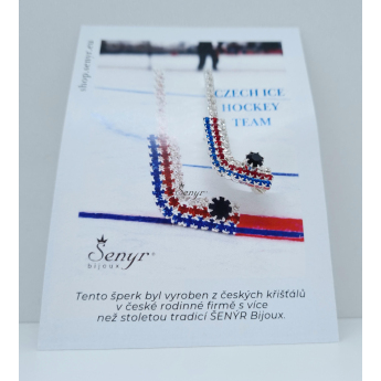 Hokejaške reprezentacije broš Czech Hockey Tricolor Silver Plated Hockey Stick
