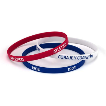 Atletico Madrid dječja gumena narukvica 3pack Tricolor
