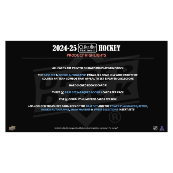 NHL boxovi NHL hokejske karte 2024-25 Upper Deck O-Pee-Chee Platinum Hobby Box