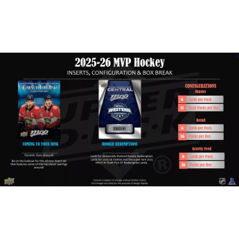 NHL boxovi NHL hokejske karte 2025-26 Upper Deck MVP Hockey Retail Box