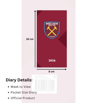 West Ham United dnevnik Slim 2026