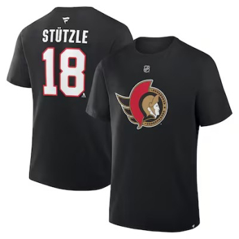 Ottawa Senators muška majica Tim Stutzle #18 Authentic Stack Name & Number black