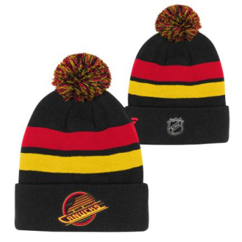 Vancouver Canucks dječja zimska kapa Cuffed Beanie With Pom black