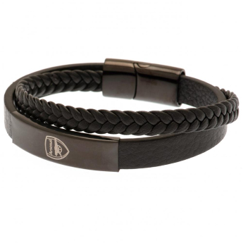 FC Arsenal kožna narukvica Black IP Leather Bracelet