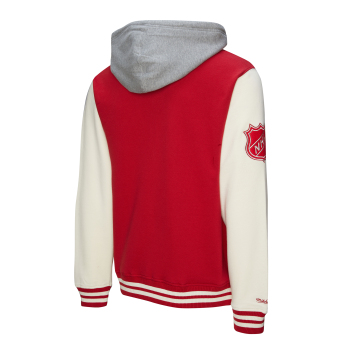 Detroit Red Wings muška majica s kapuljačom Courtside Fleece Button Front Vintage Logo