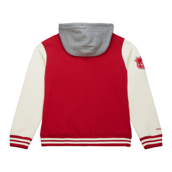 Detroit Red Wings muška majica s kapuljačom Courtside Fleece Button Front Vintage Logo