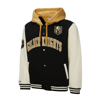 Vegas Golden Knights muška majica s kapuljačom Courtside Fleece Button Front Vintage Logo