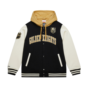 Vegas Golden Knights muška majica s kapuljačom Courtside Fleece Button Front Vintage Logo