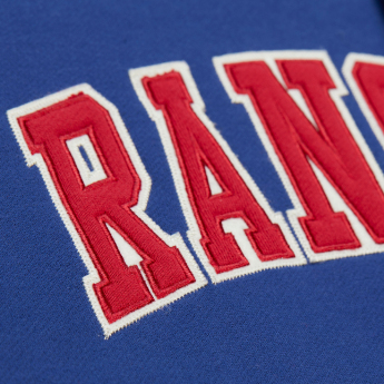 New York Rangers muška majica s kapuljačom Courtside Fleece Button Front Vintage Logo